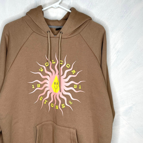 NWT Volcom Truly Stoked BF Pullover Women's Stone Brown Sweatshirt S - Picture 8 of 8